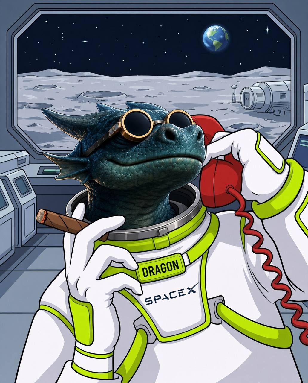 $DRAGON meme: Moon base call